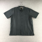 Quiksilver Shirt Mens M Button Up Waterman Collection Casual Black Skate Adult
