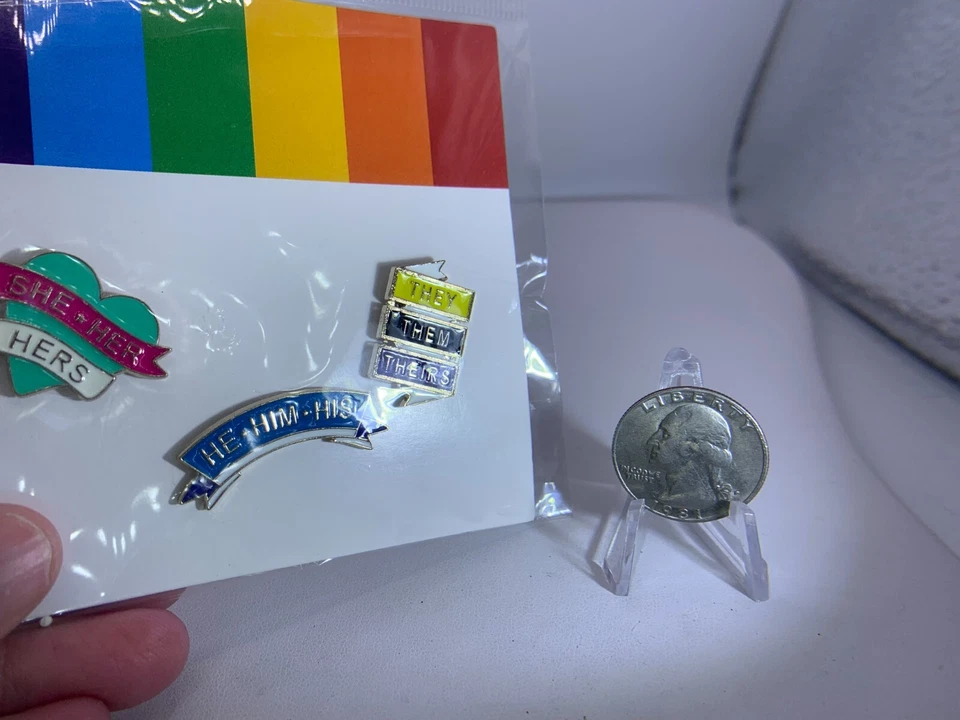 Pronoun Enamel Pin Badge She/her They/them He/him LGBTQIA Gender Identity