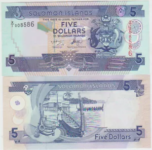 Solomon Islands 5 Dollars (2006) Pick 26r UNC Replacement - Picture 1 of 1