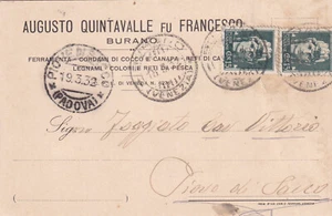 C20275-( VENETO - VENEZIA), BURANO, AUGUSTO QUINTAVALLE CORDAMI, LEGNAMI..,1932 - Imagen 1 de 2