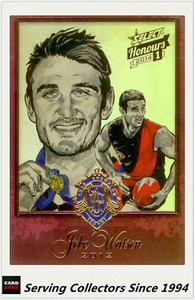 2014 Select AFL Honours Brownlow Sketch Card BSK50 Jobe Watson (Essendon)