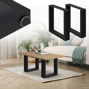 Juego de 2 Patas 30x43cm acero industrial negro mesa comedor oficina escritorio - Imagen 1 de 7
