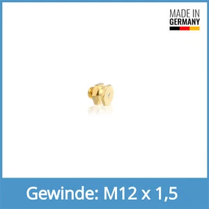 DIN 3404 T1B M12 x 1,5 Messing Flachschmiernippel Schmiernippel - Imagen 1 de 1