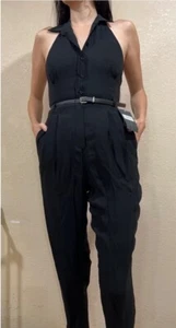 SPORTMAX Max Mara Women Black Silk Jumpsuit Size 14 Evening New guest event - Picture 1 of 3