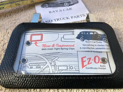 NEW UNIVERSAL SUN VISOR VINTAGE STYLE AUTO CERTIFICATE / REGISTRATION HOLDER ! - Image 1 of 4
