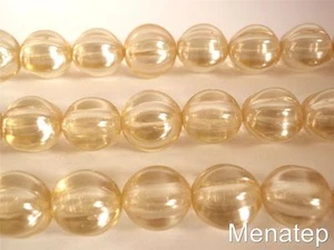 4(Four)  14mm Melon Round Beads: Pearl Coated - Moscato - Picture 1 of 1