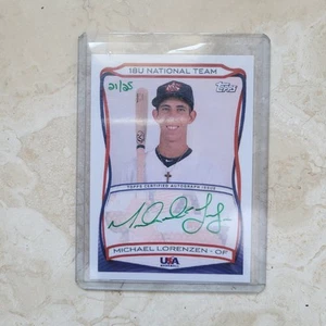 2010 Topps USA Baseball Team Auto GREEN Ink SP 21/25 Michael Lorenzen - Picture 1 of 2