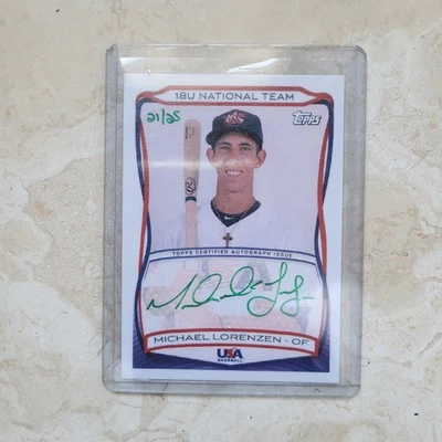 2010 Topps USA Baseball Team Auto GREEN  Ink SP 21/25 Michael Lorenzen - Image 1 of 2