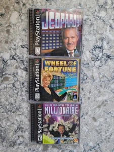 Who Wants to Be a Millionaire 2nd Edition, Wheel Of Fortune, Jeopardy - PS1 Lot! - Picture 1 of 10