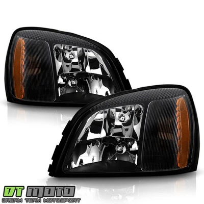 Faros de cristal negros para Cadillac Deville 2000-2005 faros izquierda y derecha Foto 1 de 4
