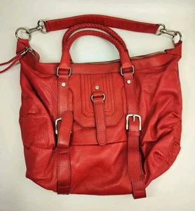 The Sak rot Leder Hobo Bag geflochtener Griff genarbt lässig Handtasche - Bild 1 von 17