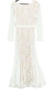 RIHOAS Women's Maxi Dress L White Nylon with Cotton Maxi - Picture 1 of 5