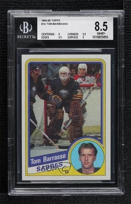 1984-85 Topps Tom Barrasso #14 BGS 8.5 Rookie RC HOF - Image 1 of 2