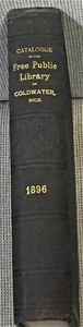 Margaret Parkhurst / CATALOGUE OF THE FREE PUBLIC LIBRARY OF COLDWATER 1st 1896 - Picture 1 of 2
