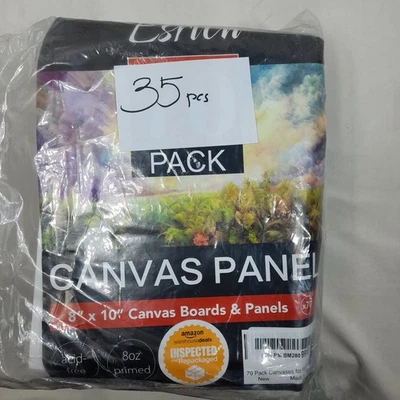 ESRICH- 35 Pack of 8"x10" Canvas Board & Panels. White. Free shipping - Image 1 of 3