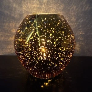 IKEA Knubbig Table Lamp Metallic Copper Gold 7” Glass Globe Space Rare Accent - Picture 1 of 6