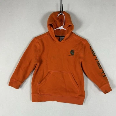 Carhartt Hoodie Youth Boys Small 8/10 Orange Casual Long Sleeve Fleece FLAWED - Image 1 of 4