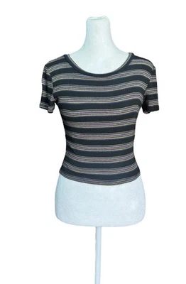 Camiseta de bebé Forever 21 talla S a rayas acanalada años 90 ajustada crop grunge indie sleaze Foto 1 de 4