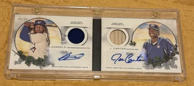2021 Topps Allen & Ginter Auto Relic Book VLADIMIR GUERRERO JR JOE CARTER /10 - Image 1 of 4
