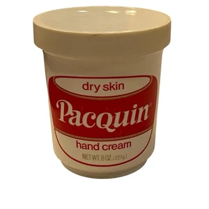 Vintage Pacquin Handcreme LEER rot weiß Retro Kunststoff Behälter Werbung - Bild 1 von 12