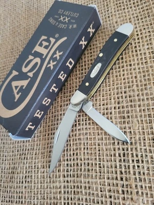 Cuchillo de Bolsillo Case XX Cacahuete Áspero Hojas de Acero Inoxidable Negro Mango Sintético Foto 1 de 4