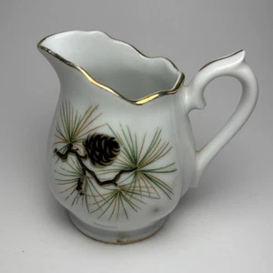 Vintage Pinecone Pattern Creamer Pitcher Mini Porcelain Decor Japanese Vintage - Picture 1 of 6