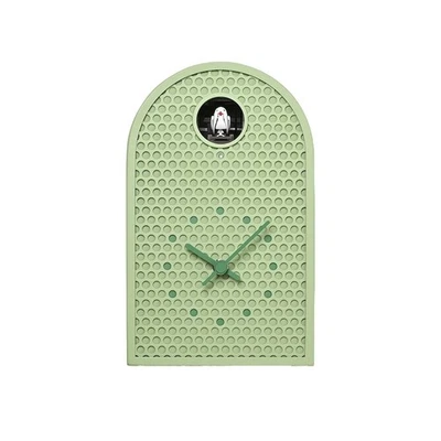 Lemnos COO Cuckoo Clock Wall & Tabletop Green Birdhouse Perforated Metal Mesh - Image 1 of 4