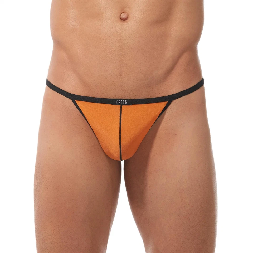 Gregg Homme Torridz Cuerda Naranja Hombre Tanga Ropa Interior Bolsa Transparente Foto 1 de 4