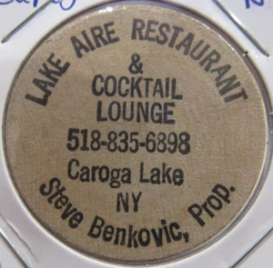 Níquel de madera vintage Lake Aire restaurante Caroga Lake, Nueva York - ficha de Nueva York - Imagen 1 de 2