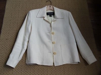 Chaqueta de lino/seda Ivory Linda Allard ELLEN TRACY talla 4 Foto 1 de 4