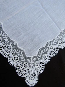 Taschentuch mit Spitzenrand weiß Vintage Hochzeit Taschentuch Braut Taschentuch 1257 - Bild 1 von 8