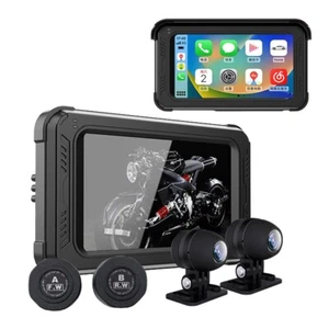 5Inch Motorcycle Dash Cam 1080P Wireless Screen Carplay Tire Pressure Monitoring - Picture 1 of 12
