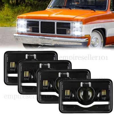 Самые яркие светодиодные фары дальнего и ближнего света 4x6 дюймов 4 шт. для GMC C1500 C2500 Sierra Classic - Изображение 1 из 4