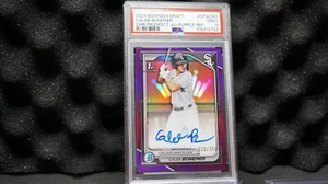 2024 Bowman Draft CALEB BONEMER 1° rifrattore viola automatico /250 PSA 9 POP 4 +2H - Foto 1 di 6