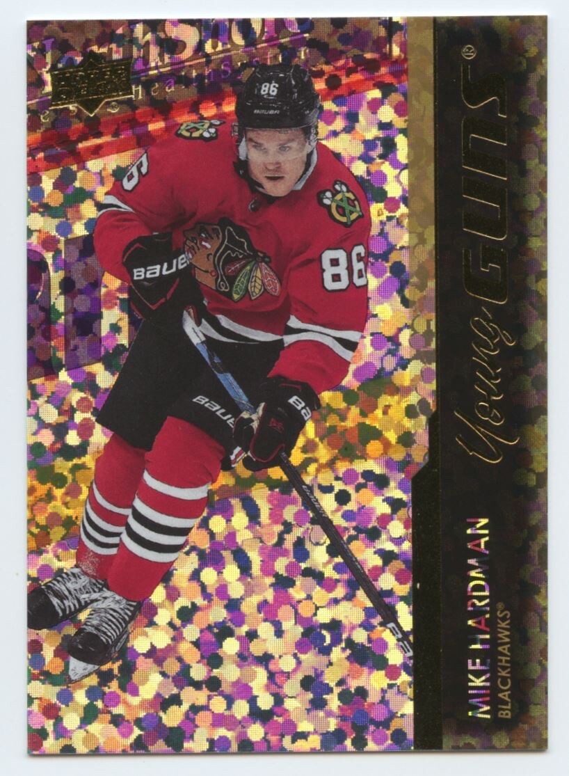2021-22 Upper Deck Series 1 Young Guns Speckled Rainbow Foil #208 Mike Hardman
