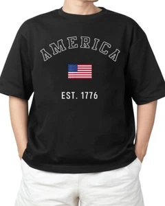 4th of July USA America Est 1776 Fourth of July Patriotic Adult S-4XL T-Shirt - Picture 1 of 4