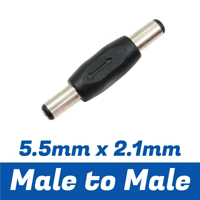 OZZIE BRAND ELECTRONICS 5.5mm x 2.1mm Male to 5.5mm x 2.1mm Male Plug Jack DC Power Adapter connector