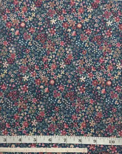 Vintage Joan Kessler 1.5yds Small Packed Florals Concord Cotton Quilt Fabrics - Picture 1 of 3