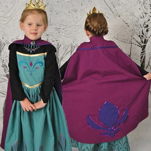 Princess Anna Elsa Queen Girls Cosplay Costume Party Formal Dress Elsa #2 - Picture 1 of 8