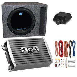 Planet Audio 1800W Subwoofer with 1500W Amplifier, Amp Kit & Q-Power Enclosure - Picture 1 of 10