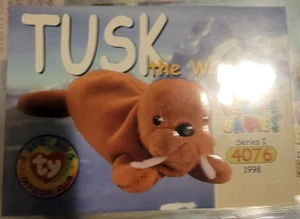 Tusk The Walrus Serie I 1 TY Beanie Babies Tarjetas de Coleccionista Club Oficial - Imagen 1 de 1