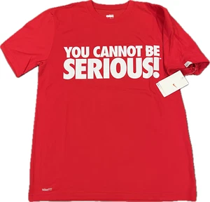 RARE-Nike Tennis "You Cannot Be Serious!" T-Shirt. John McEnroe. Red. Size: Md - Picture 1 of 3