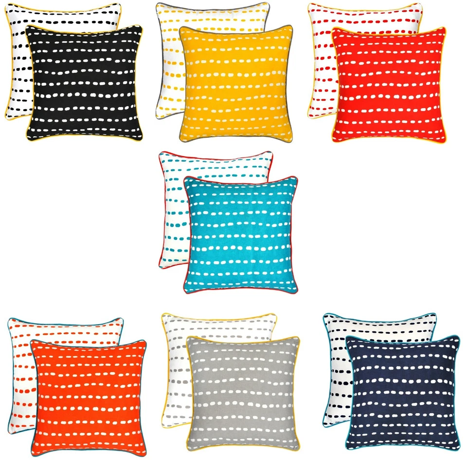 TreeWool, (2 Pack) Long Dots Accent Cotton Decorative Cushion Covers (Seconds) - Image 1 of 1