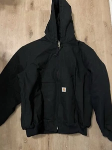Giacca Carhartt nera trapuntata foderata full zip con cappuccio XL - Foto 1 di 4