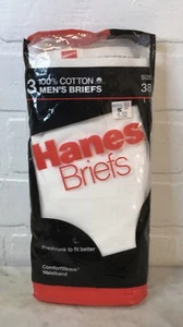 Vtg BVD Briefs 3-Pack Mens Sz 38 White Underwear Tighty Whities Cotton USA 1985 - Picture 1 of 6
