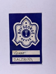 Boy George Revue Guest Pass Ticket Original Vintage Salzburg Circa 1988 - Foto 1 di 12