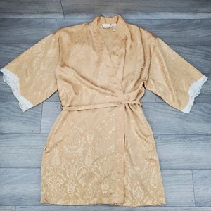 Vintage DELICATES Gold Size Medium Ladies Robe *READ* - Picture 1 of 10