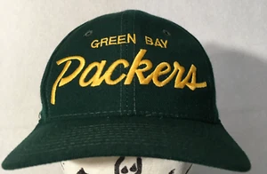 vintage Sports Specialties Green Bay Packers Script Hat Snapback 100% Wool Cap - Picture 1 of 11