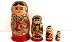 Russian Semenov Matryoshka Nesting Dolls 4 pcs. Hand painted Russia Signed 2001