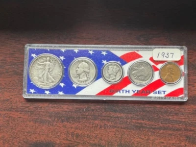SILVER Birth Year Coin Gift Set, 1937 NICE SHIPS FREE!!! - Image 1 of 2